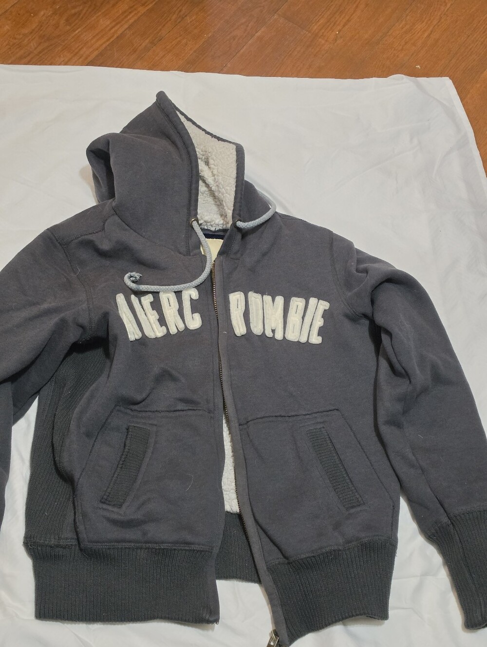 Abercrombie Kids Hooded Sherpa-Lined Jacket - Charcoal